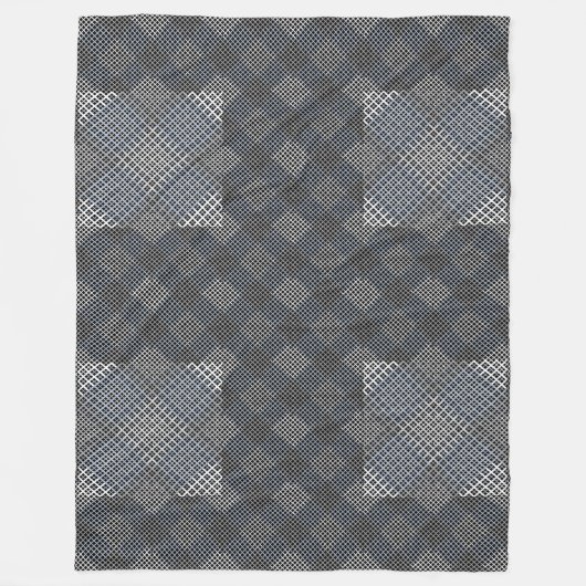 Controlepatroon diagonaal 2tones.bx4x4 BLK BG Fleece Deken (Voorkant)