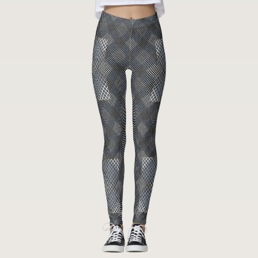 Controlepatroon diagonaal 2tones.bx4x4 BLK BG Leggings (Voorkant)