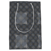 Controlepatroon diagonaal 2tones.bx4x4 BLK BG Medium Cadeauzakje (Voorkant)