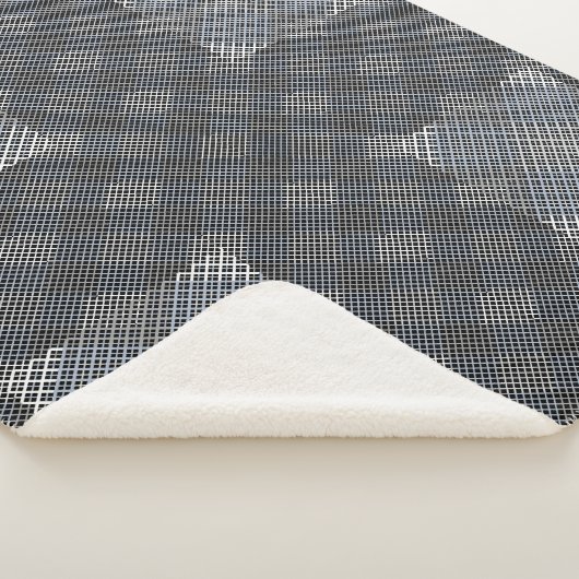 Controlepatroon diagonaal 2tones.bx4x4 BLK BG Sherpa Deken (3/4)