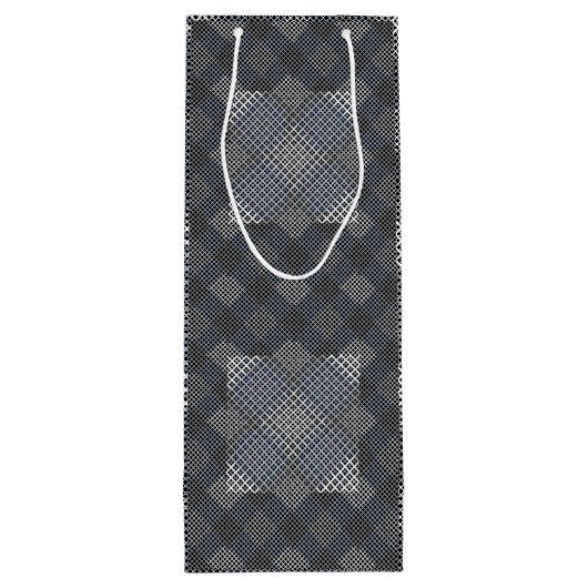 Controlepatroon diagonaal 2tones.bx4x4 BLK BG Wijn Cadeautas (Achterkant)