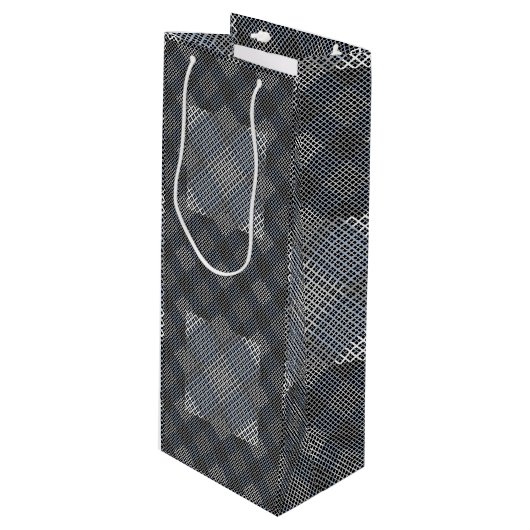 Controlepatroon diagonaal 2tones.bx4x4 BLK BG Wijn Cadeautas (Voorkant Gekanteld)