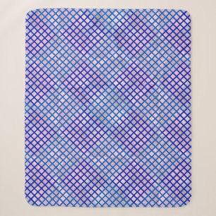 Controlepatroon diagonaal Blauw 02.w Roze BG Sherpa Deken