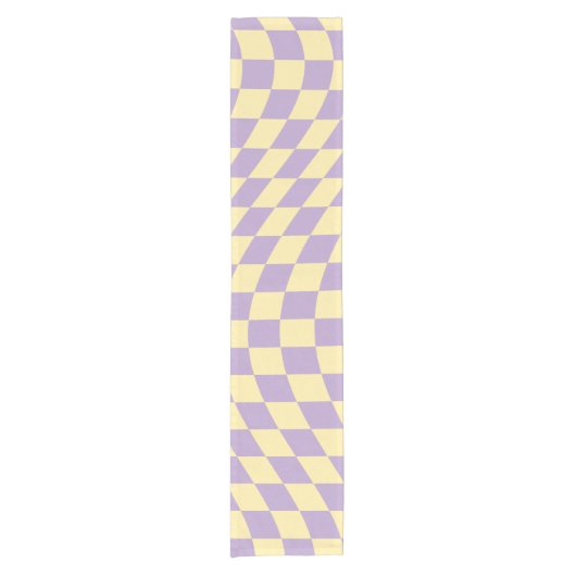 Controlepatroon lavender en geel korte tafelloper (Voorkant)