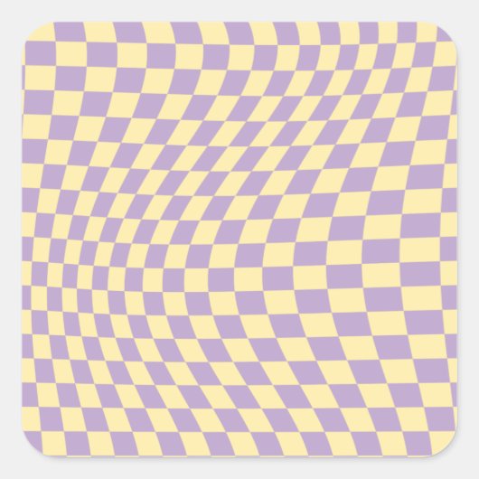 Controlepatroon lavender en geel vierkante sticker (Voorkant)