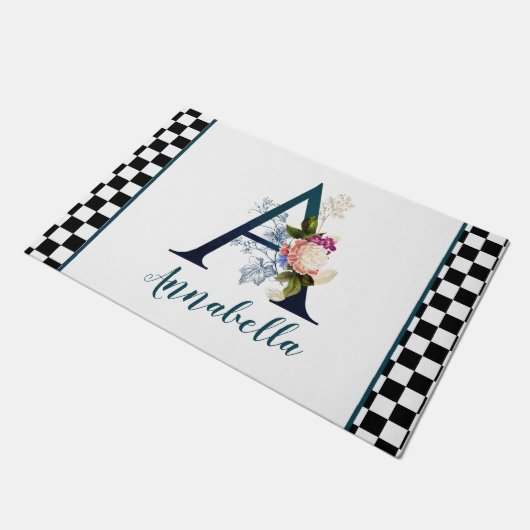 Controlerbord Fancy Florence Monogram Letter A Deurmat (Schuin)