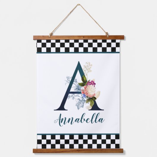 Controlerbord Fancy Florence Monogram Letter A Hangend Wandkleed (Voorkant)