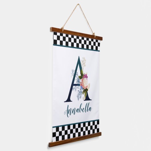 Controlerbord Fancy Florence Monogram Letter A Hangend Wandkleed (Gebogen)