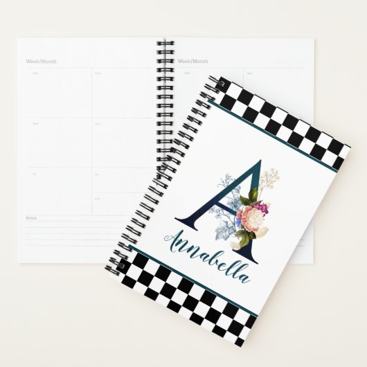 Controlerbord Fancy Florence Monogram Letter A Planner (Display)