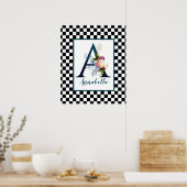 Controlerbord Fancy Florence Monogram Letter A Poster (Keuken)