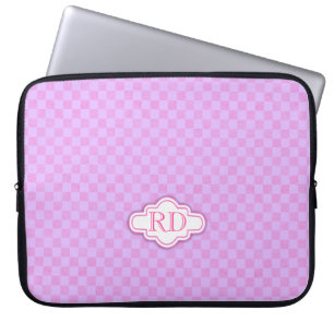 Controleren lichtroze paarse monogram laptop hoesj sleeve