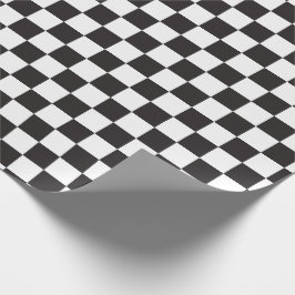 Controlerend voor zwarte en witte cheques cadeaupapier