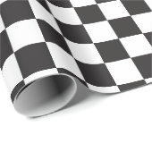 Controlerend voor zwarte en witte cheques cadeaupapier (Rol Hoek)