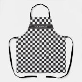 Controlerend voor zwarte en witte cheques schort (Voorkant)