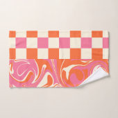Controles en ronddraaiingen - Roze, Oranje en crèm Bad Handdoek (Handdoek)