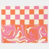 Controles en ronddraaiingen - Roze, Oranje en crèm Fleece Deken (Voorkant (Horizontaal))