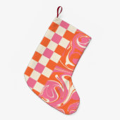 Controles en ronddraaiingen - Roze, Oranje en crèm Kleine Kerstsok (Voorkant (Hangend))