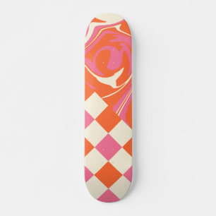Controles en ronddraaiingen - Roze, Oranje en crèm Persoonlijk Skateboard