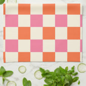 Controles en ronddraaiingen - Roze, Oranje en crèm Theedoek (Gevouwen)