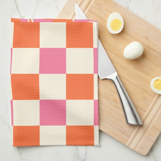 Controles en ronddraaiingen - Roze, Oranje en crèm Theedoek (Quarter Fold)