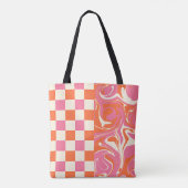 Controles en ronddraaiingen - Roze, Oranje en crèm Tote Bag (Achterkant)