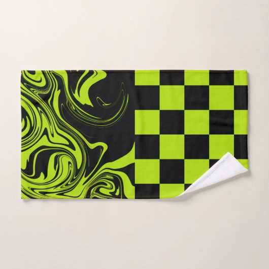 Controles en zwembroeken - kalkgroen en zwart bad handdoek (Handdoek)