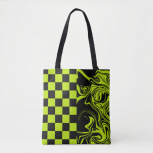Controles en zwembroeken - kalkgroen en zwart tote bag