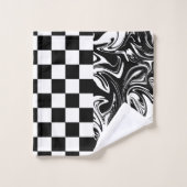 Controles en zwenken - zwart en wit bad handdoek (Wasdoekje)