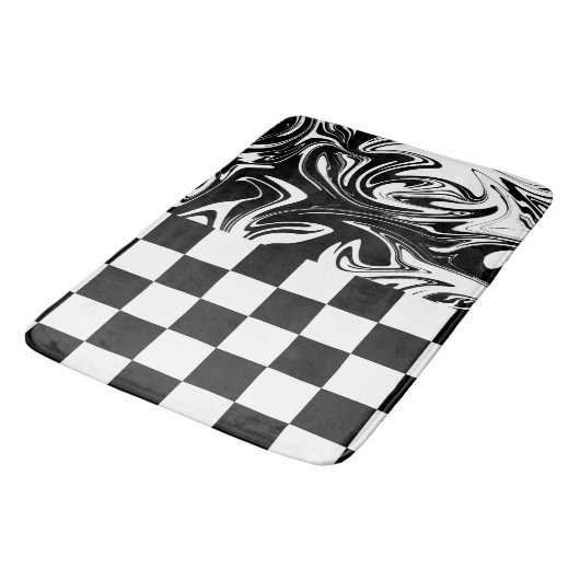 Controles en zwenken - zwart en wit badmat (Gekanteld)