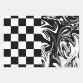 Controles en zwenken - zwart en wit inpakpapier vel (Voorkant 2)