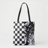 Controles en zwenken - zwart en wit tote bag (Voorkant)