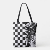 Controles en zwenken - zwart en wit tote bag (Achterkant)
