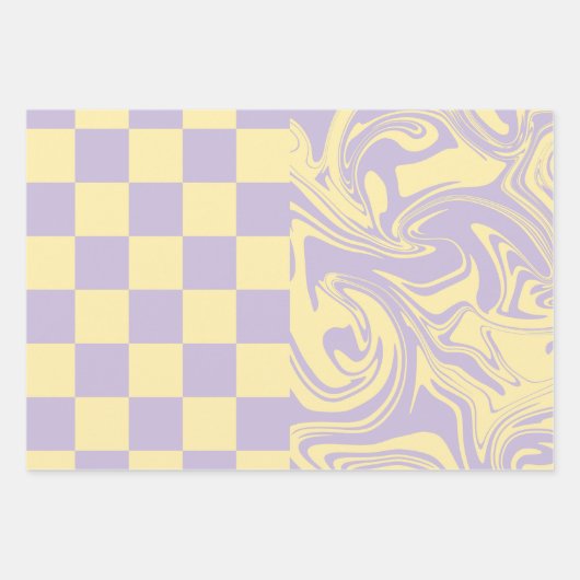 Controles en zwoegen - Pastel, geel en Paars Inpakpapier Vel (Voorkant 3)