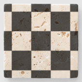 Controles "Klaar voor een spel" Zwart-wit Stenen Onderzetter (Voorkant)