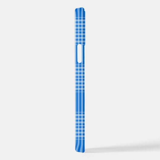 Controles-tartan-plaid-blauw-behangpapier iPhone Hoesje (Rechterkant)