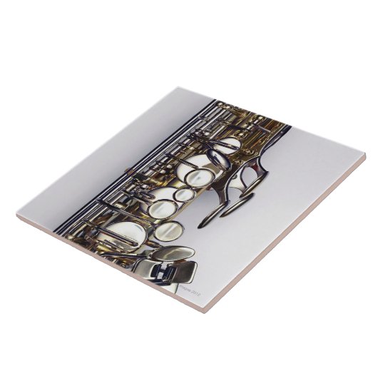 Controles van saxofone tegeltje (Zijkant)