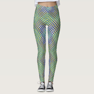 Controlestructuur diagonaal Blauw 02.w, byellow BG Leggings