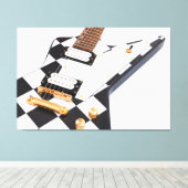 CONTROLEURS ROCK ELEKTRISCHE GITAAR 40x60 Canvas Afdruk (Insitu (Houten vloer))