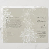 Controlled Bloom Taupe Wedding Program Flyer (Voorkant / Achterkant)