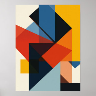 Controlled Chaos Grid Geometric Abstract Art Poster