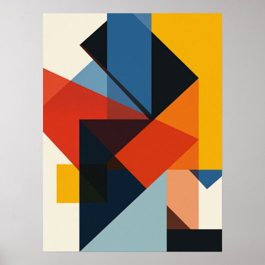 Controlled Chaos Grid Geometric Abstract Art Poster (Voorkant)