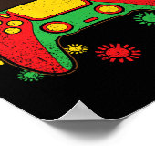 Controller Afro Black Geschiedenis Maand Gaming Ga Poster (Hoek)
