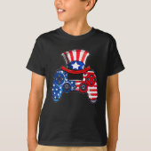 Controller American flag Video Game 4 juli T-shirt (Voorkant)