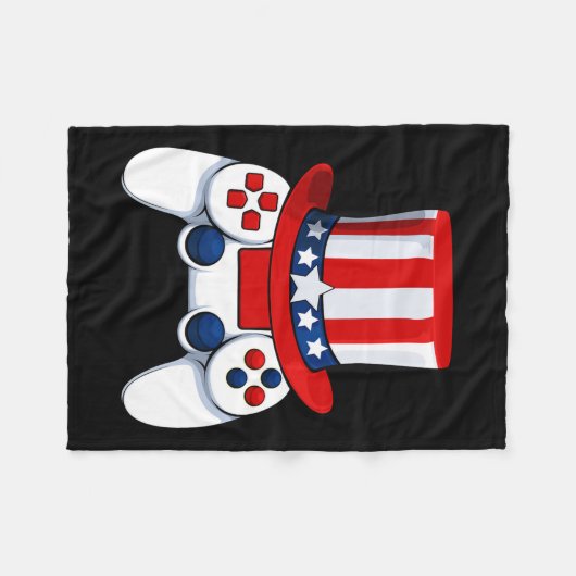 Controller Amerikaans Pet 4 juli USA Fleece Deken (Voorkant (Horizontaal))