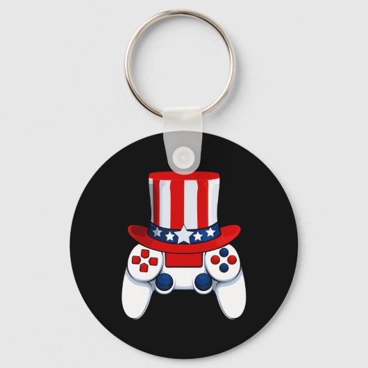 Controller Amerikaans Pet 4 juli USA Sleutelhanger (Voorkant)