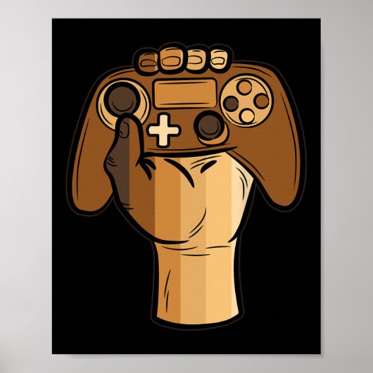 Controller Fist Black Geschiedenis BLM Gaming Game Poster (Voorkant)