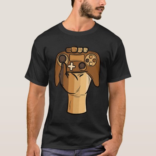 Controller Fist Black Geschiedenis BLM Gaming Game T-shirt (Voorkant)