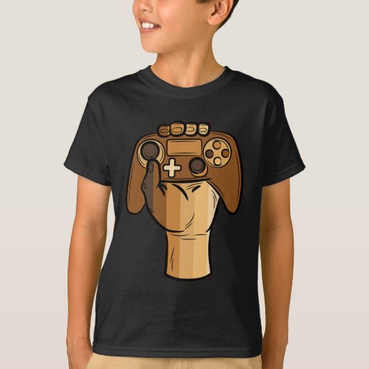 Controller Fist Black Geschiedenis BLM Gaming Game T-shirt (Voorkant)