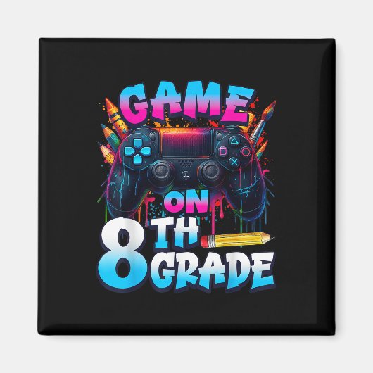 Controller Game Aan 8e Klas Eerste Dag Van School Magneet (Voorkant)