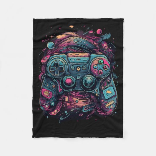 Controller Gaming Rave Gamer Nerd Abstracte PC Gam Fleece Deken (Voorkant)